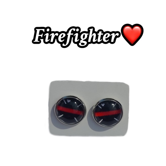 💎 Firefighter Love Earrings - Picture 3 of 4